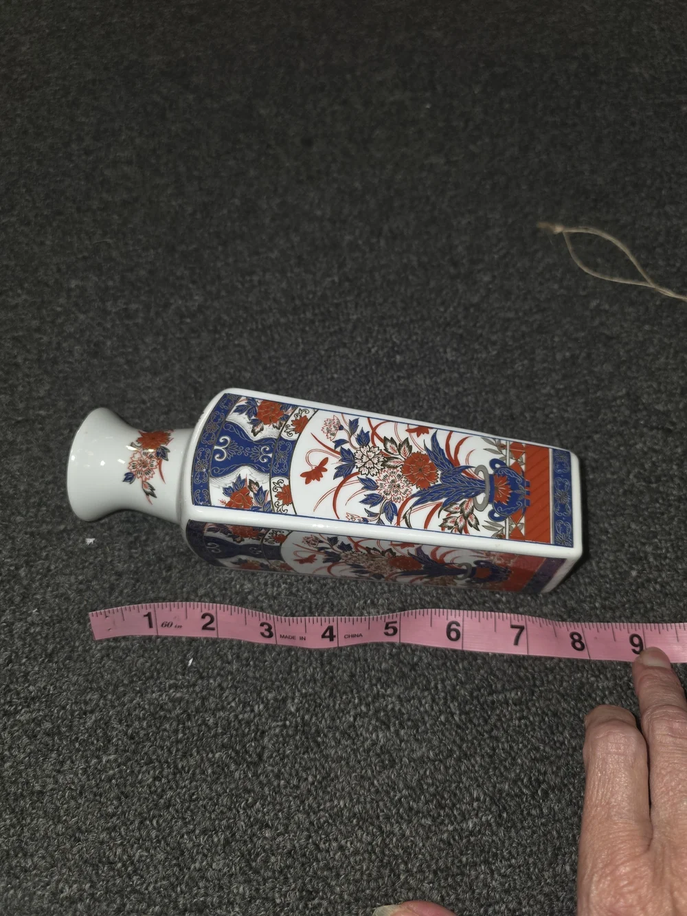 Vintage Imari Style Oriental Floral Porcelain Vase